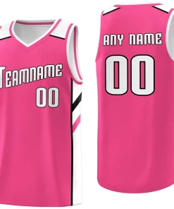Custom Pink-White Classic Tops Fashion Sportwear Basketball Jersey