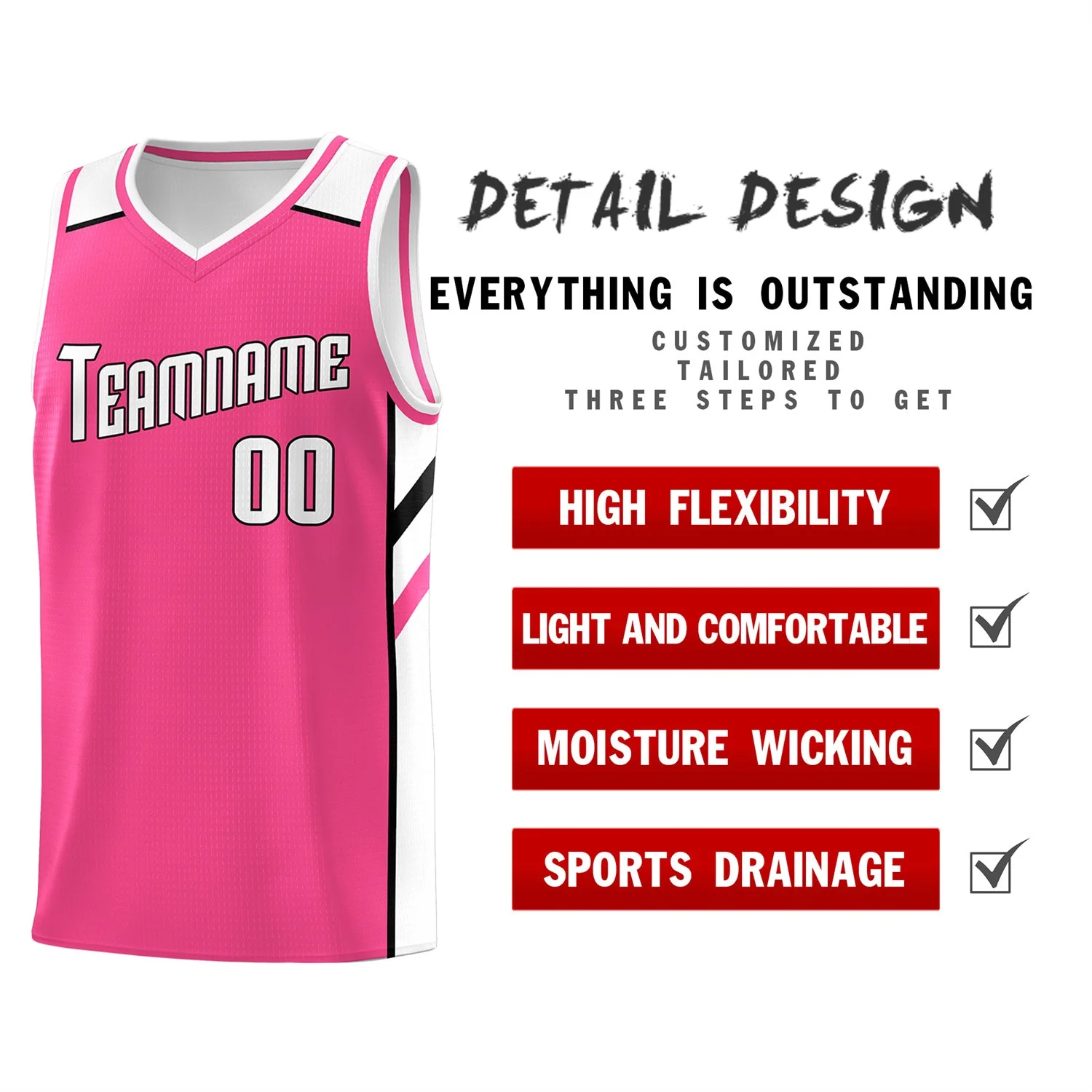 Custom Pink-White Classic Tops Fashion Sportwear Basketball Jersey - Image 4