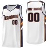 Custom White Navy-Orange Classic Tops Men/Boy Athletic Basketball Jersey