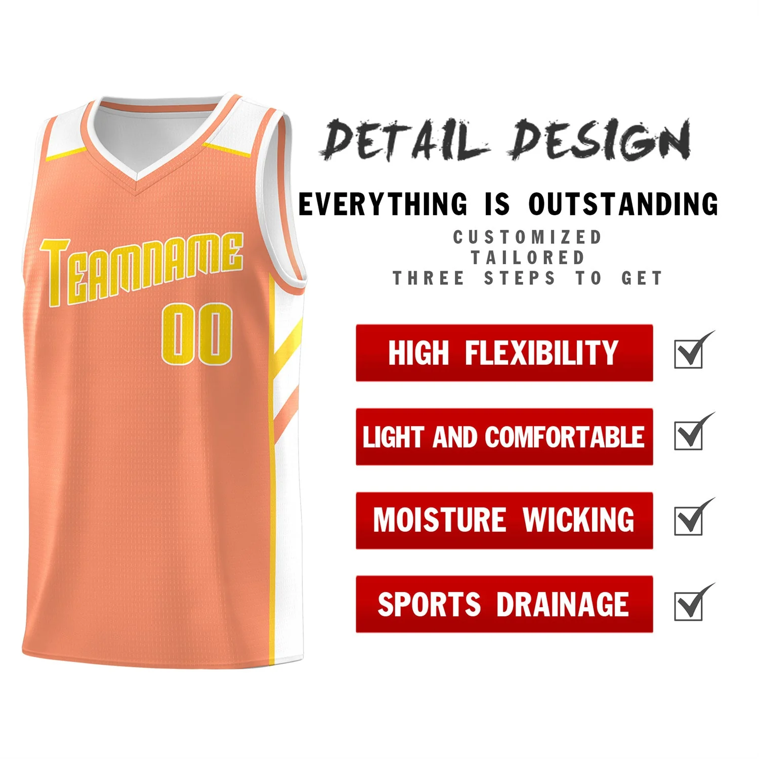 Custom Orange Yellow Classic Tops Men/Boy Athletic Basketball Jersey - Image 4