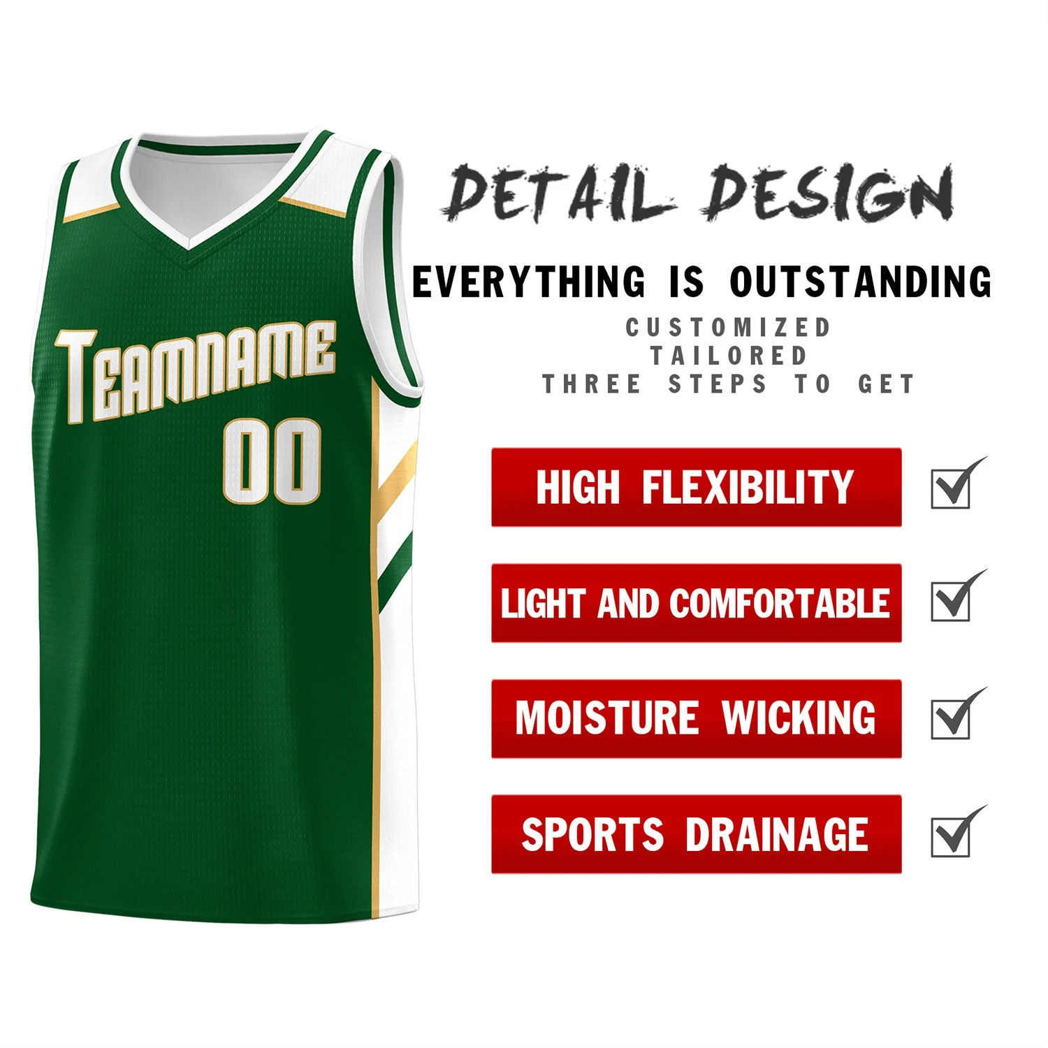 Custom Green White Classic Tops Fashion Sportwear Basketball Jersey - Image 4