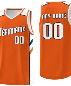 Custom Orange White Classic Tops Men/Boy Athletic Basketball Jersey
