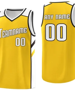 Custom Yellow White Classic Tops Breathable Basketball Jersey