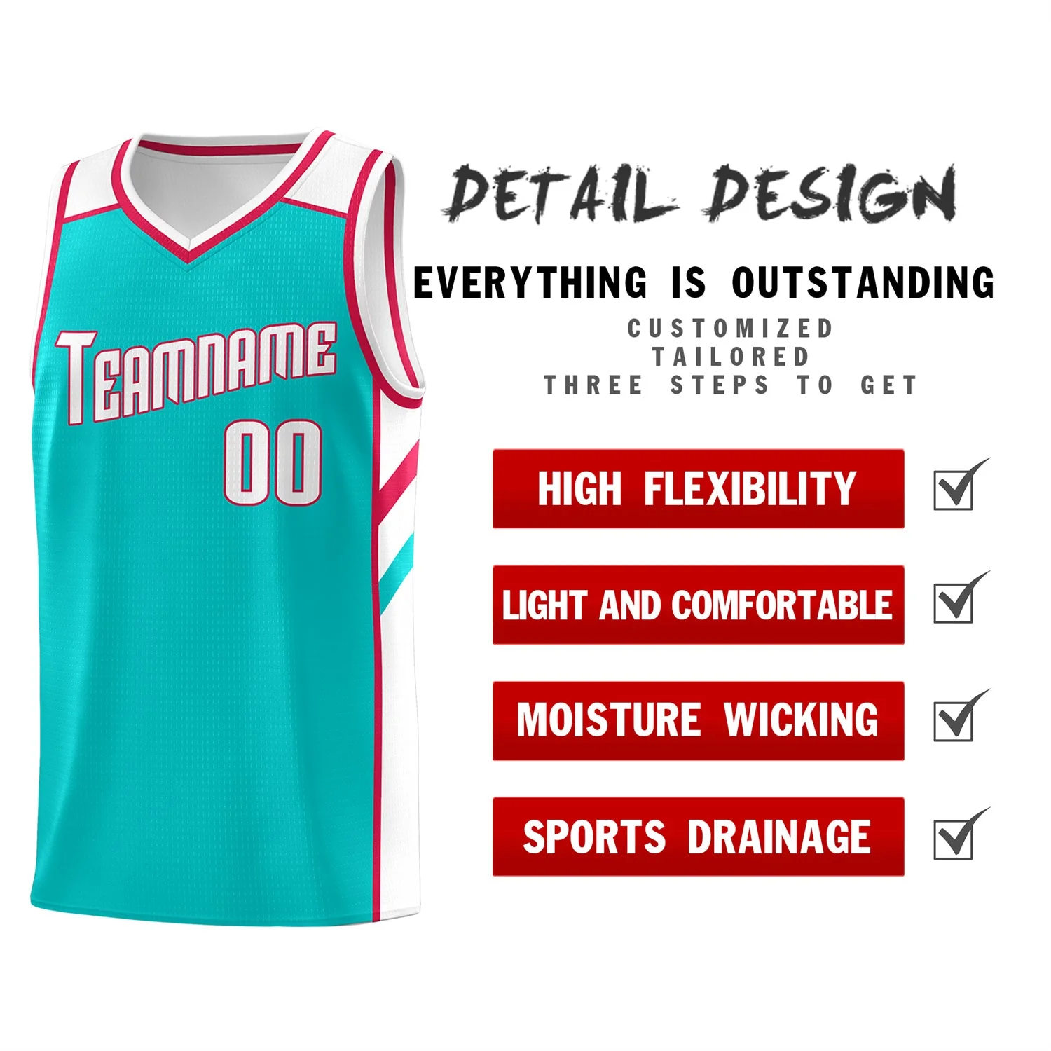 Custom Light Green White Classic Tops Men/Boy Athletic Basketball Jersey - Image 4
