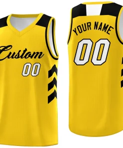 Custom Yellow Black Classic Tops Fashion Sportwear Basketball Jersey