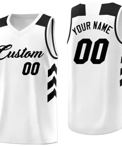 Custom White Black Classic Tops Mesh Sport Basketball Jersey