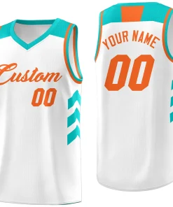 Custom White Orange Classic Tops Fashion Sportwear Basketball Jersey