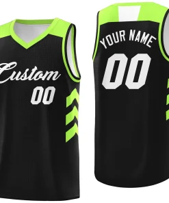 Custom Black White-Green Classic Tops Mesh Basketball Jersey
