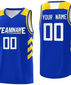 Custom Royal White-Yellow Classic Tops Men Casual Basketball Jersey