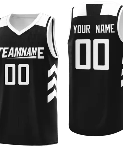 Custom Black White Classic Tops Mesh Sport Basketball Jersey
