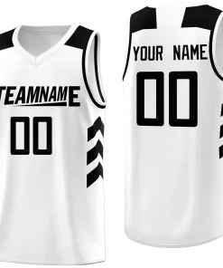Custom White Black Classic Tops Men Casual Basketball Jersey