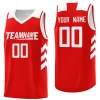 Custom Red White Classic Tops Men Casual Basketball Jersey