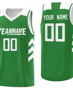 Custom Green White Classic Tops Mesh Sport Basketball Jersey