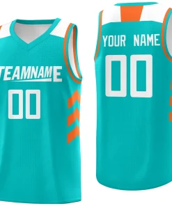 Custom Light Green White-Orange Classic Tops Men Casual Basketball Jersey