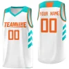 Custom White Orange Classic Tops Mesh Sport Basketball Jersey