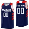 Custom  Navy White-Red Classic Tops Mesh Sport Basketball Jersey