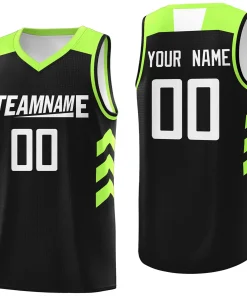 Custom Black White-Green Classic Tops Mesh Basketball Jersey