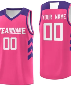 Custom Pink Purple-White Classic Tops Mesh Basketball Jersey