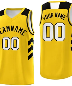 Custom Yellow Black Classic Tops Men/Boy Athletic Basketball Jersey