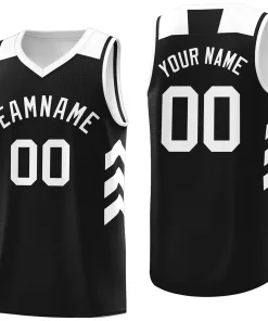 Custom Black White Classic Tops Mesh Sport Basketball Jersey