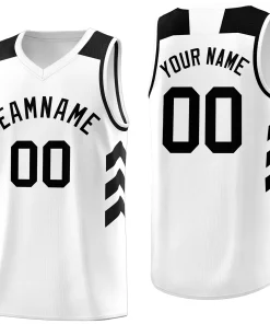 Custom White Black Classic Tops Fashion Sportwear Basketball Jersey