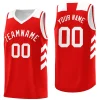 Custom Red White Classic Tops Mesh Sport Basketball Jersey