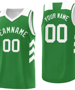 Custom Green White Classic Tops Mesh Sport Basketball Jersey