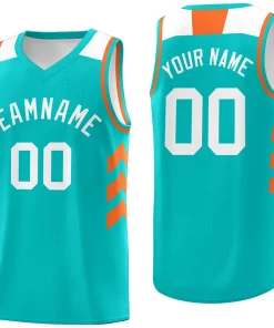 Custom Light Green White-Orange Classic Tops Fashion Sportwear Basketball Jersey