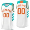 Custom White Orange Classic Tops Men/Boy Athletic Basketball Jersey