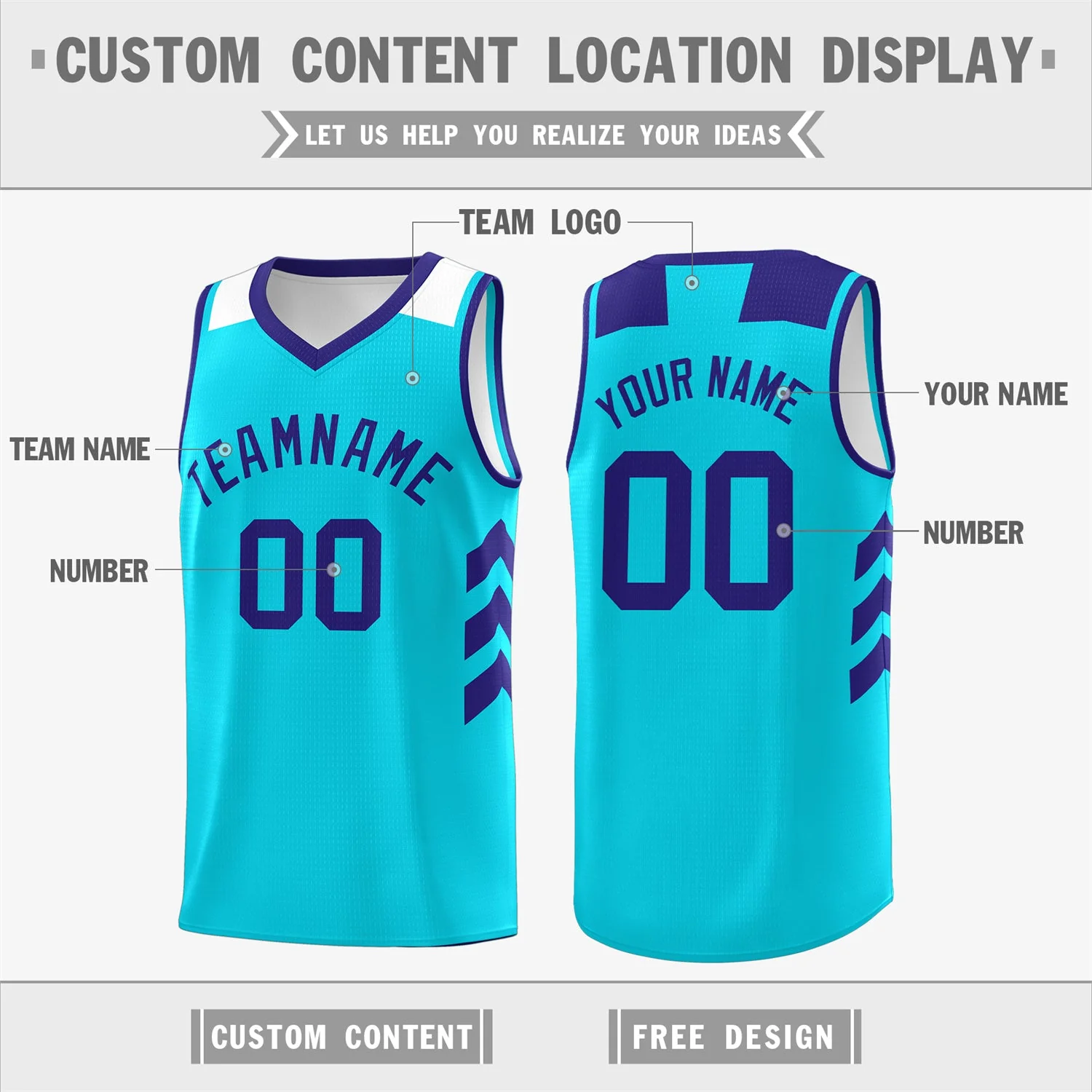 Custom Light Blue Purple-White Classic Tops Mesh Sport Basketball Jersey - Image 2