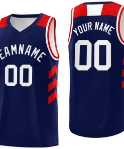 Custom Navy White-Red Classic Tops Fashion Sportwear Basketball Jersey