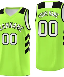 Custom Neon Green White-Black Classic Tops Fashion Sportwear Basketball Jersey