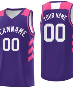 Custom Purple White-Pink Classic Tops Breathable Basketball Jersey