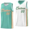 Custom Light Green White Double Side Tops Basketball Jersey