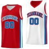 Custom Red White-Royal Double Side Tops Basketball Jersey