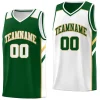 Custom Green White Double Side Tops Basketball Jersey