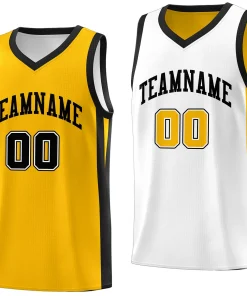 Custom Yellow White Double Side Tops Basketball Jersey