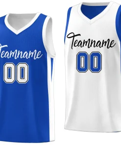 Custom Royal White Double Side Tops Basketball Jersey