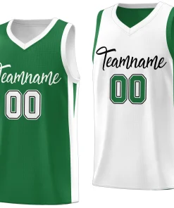 Custom Green White Double Side Tops Basketball Jersey