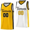 Custom Yellow White Double Side Tops Basketball Jersey