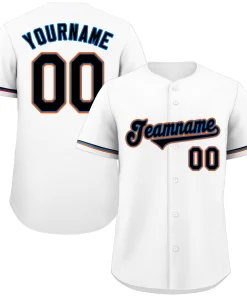 Custom White Powder Blue-Orange Classic Style Authentic Baseball Jersey