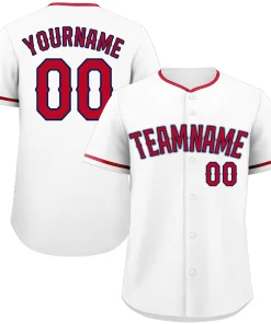 Custom White Red-Gray Classic Style Authentic Baseball Jersey