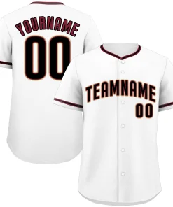 Custom White Crimson-Cream Classic Style Authentic Baseball Jersey