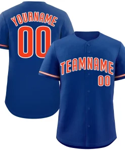Custom Royal Orange-White Classic Style Authentic Baseball Jersey