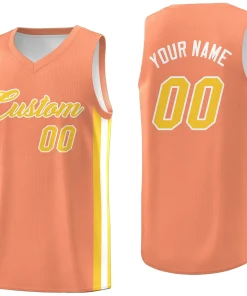 Custom Orange Yellow Classic Tops Men/Boy Athletic Basketball Jersey