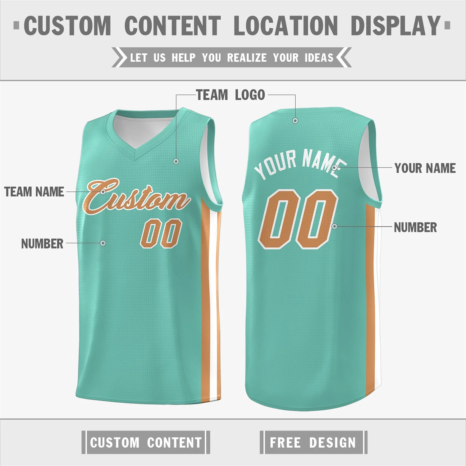 Custom Light Green Classic Tops Men/Boy Athletic Basketball Jersey - Image 2