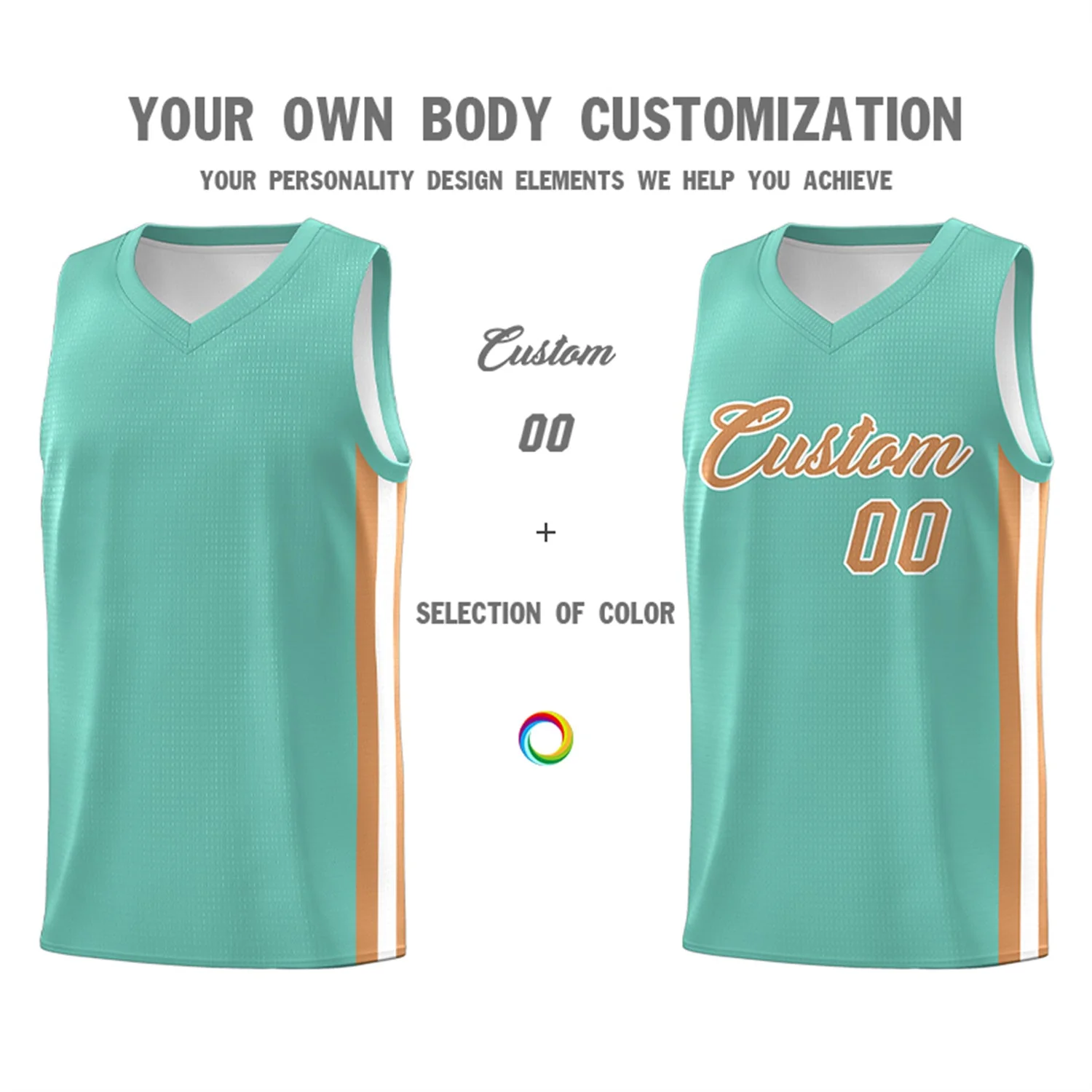 Custom Light Green Classic Tops Men/Boy Athletic Basketball Jersey - Image 3