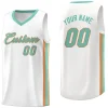 Custom White Light Green Classic Tops Men/Boy Athletic Basketball Jersey
