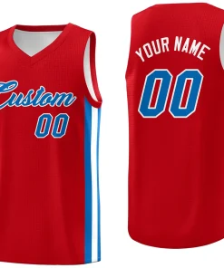 Custom Red Royal Classic Tops Men/Boy Athletic Basketball Jersey