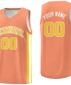Custom Orange Yellow-White Classic Tops Athletic Casual Basketball Jersey